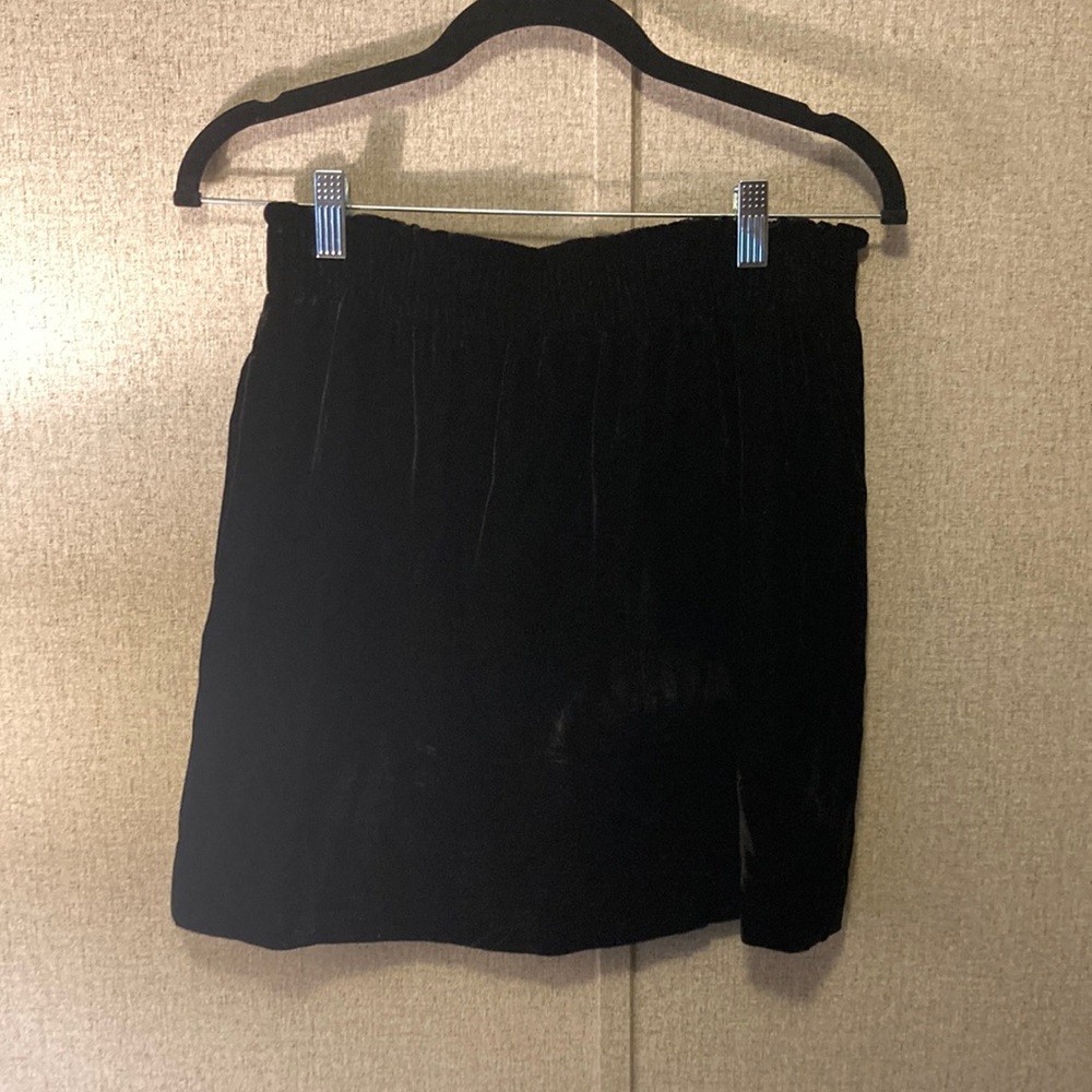 J. Crew Factory Black Velvet Mini Skirt.